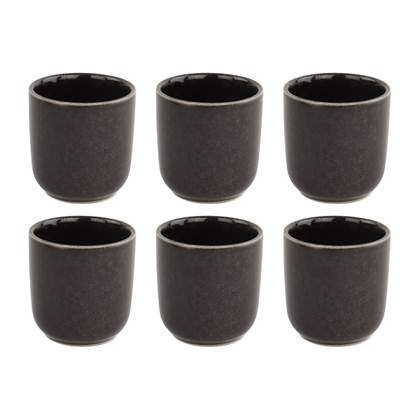 Orange85 Koffiekopjes Espresso Kopjes Set van 6 100 ml Zwart