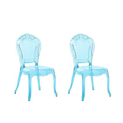 Beliani VERMONT Set van 2 stoelen blauw
