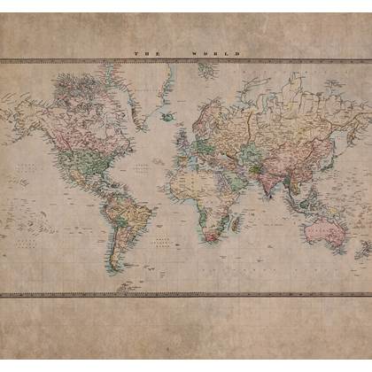 Art for the Home - Fotobehang - Vintage World Map - 280x300cm