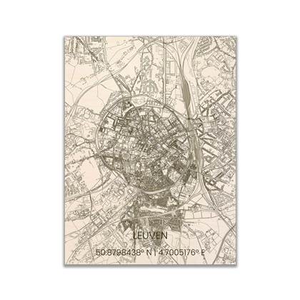 Brandthout Leuven citymap hout H 100 B 80