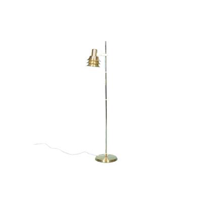 Reliving Vintage Zweeds Design Vloerlamp, Schalenlamp Messing 60S