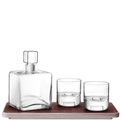 L.S.A. Cask Whisky Connoisseur Set met Dienblad Set van 3 Stuks