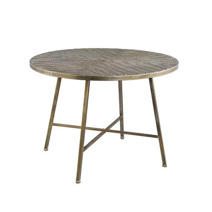 PTMD Lisso Gold iron coffeetable antique look round