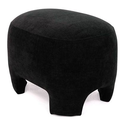 PTMD Damin Anthracite linen velvet look stool