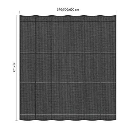 Shadow Comfort® - Harmonicadoeken incl. bevestigingsset - 600 cm x 370 cm - Carbon Black