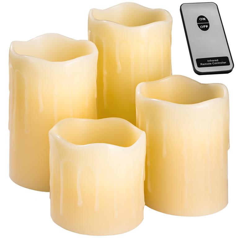 Tectake 4 led kaarsen met afstandsbediening