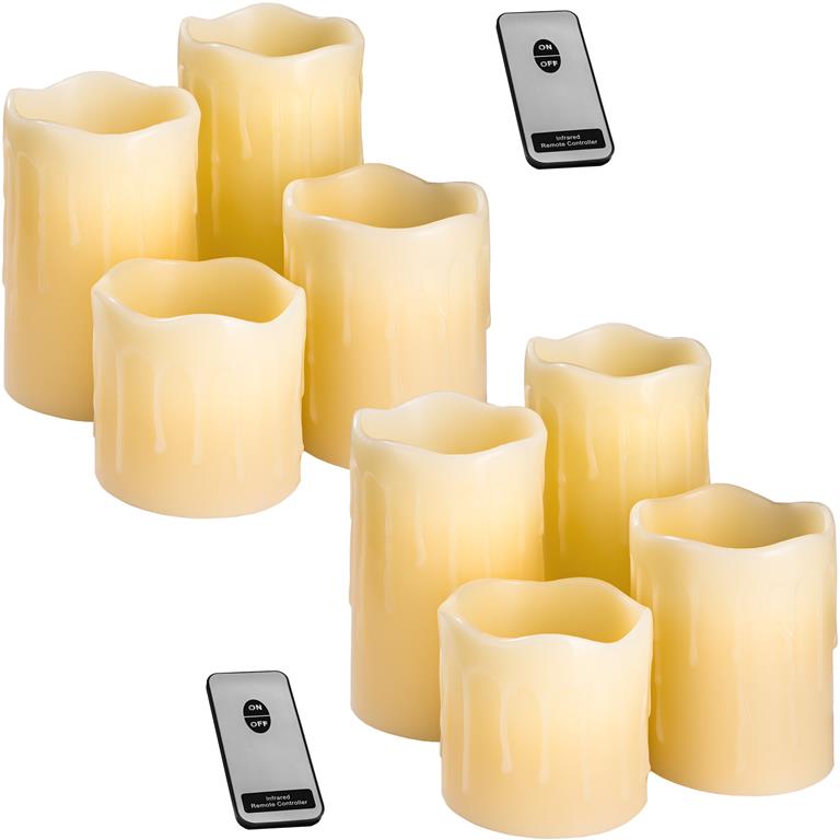 Tectake 2 sets 4 led kaarsen met afstandsbediening