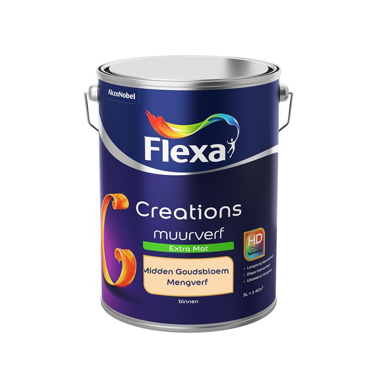 Flexa Creations Muurverf Extra Mat Midden Goudsbloem 5 liter