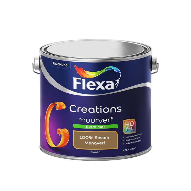Flexa Creations Muurverf Extra Mat 100% Sesam 2 5 liter