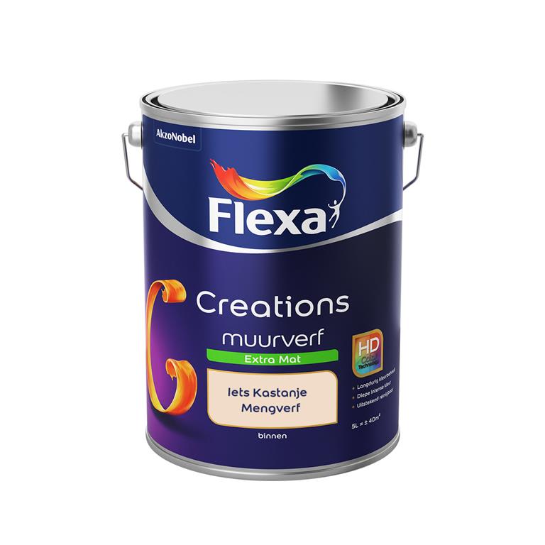 Flexa Creations Muurverf Extra Mat Iets Kastanje 5 liter