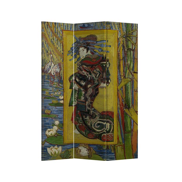 Fine Asianliving Kamerscherm Scheidingswand B120xH180cm 3 Panelen Van Gogh De Courtisane