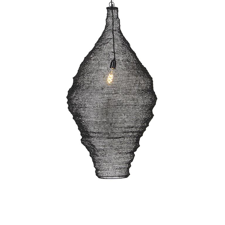 QAZQA Hanglamp nidum Zwart Oosters D 60cm
