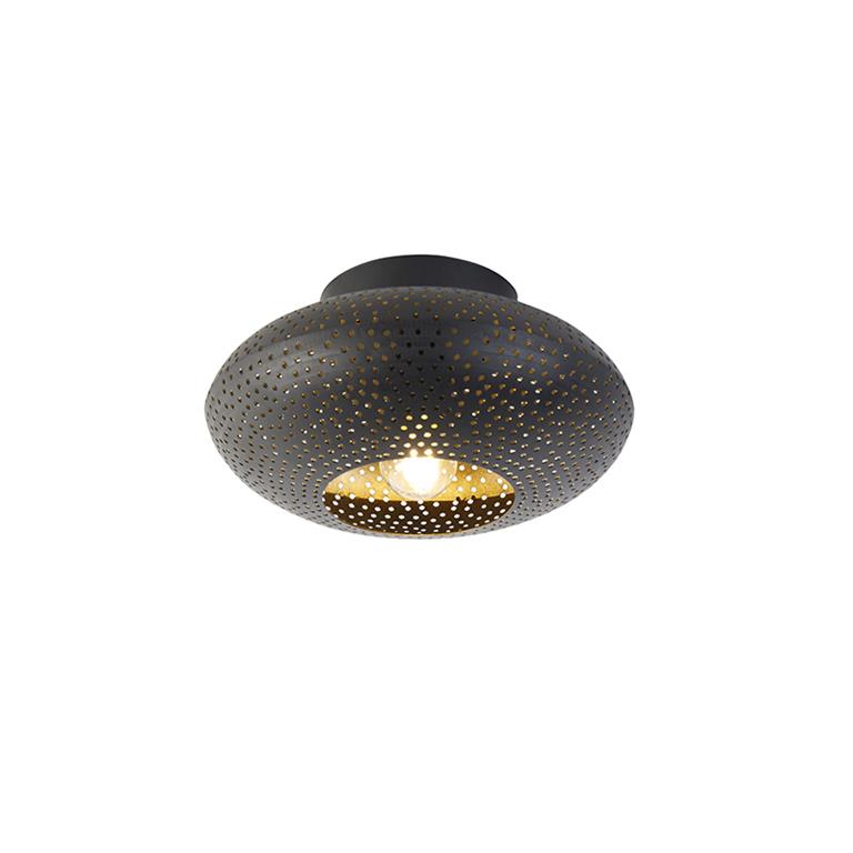 QAZQA Plafondlamp radiance Zwart Oosters D 25cm