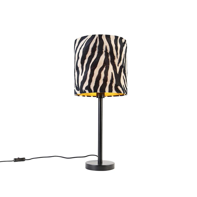 QAZQA Tafellamp simplo Zebra print Modern D 250mm