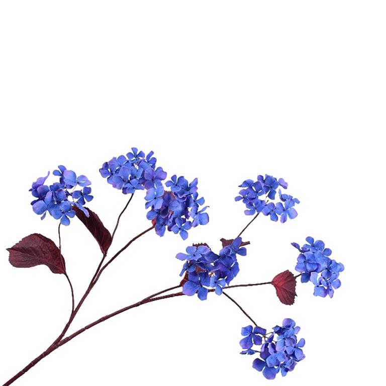 Silk-ka Kunstbloem-Zijden Bloem-Hortensia Tak Zijde Blauw-Paars 107 cm
