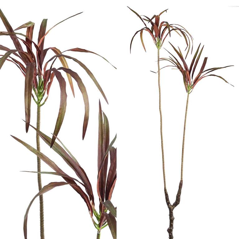 PTMD Leaves Plant Yucca Kunsttak 98 x 36 x 117 cm Bordeaux