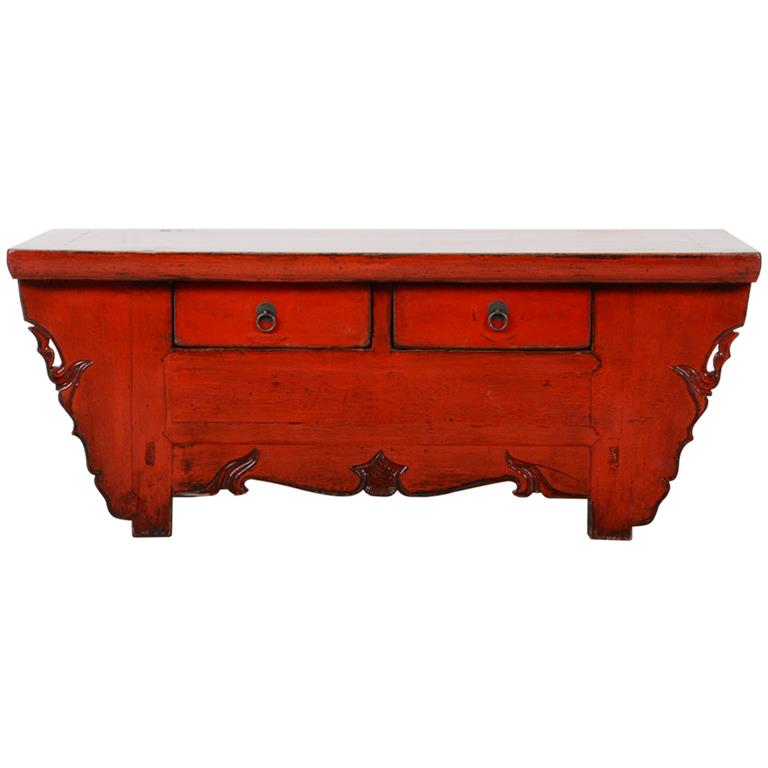 Fine Asianliving Antieke Chinese TV Kast Rood Glossy B107xD44xH42cm Chinese Meubels Oosterse Kast