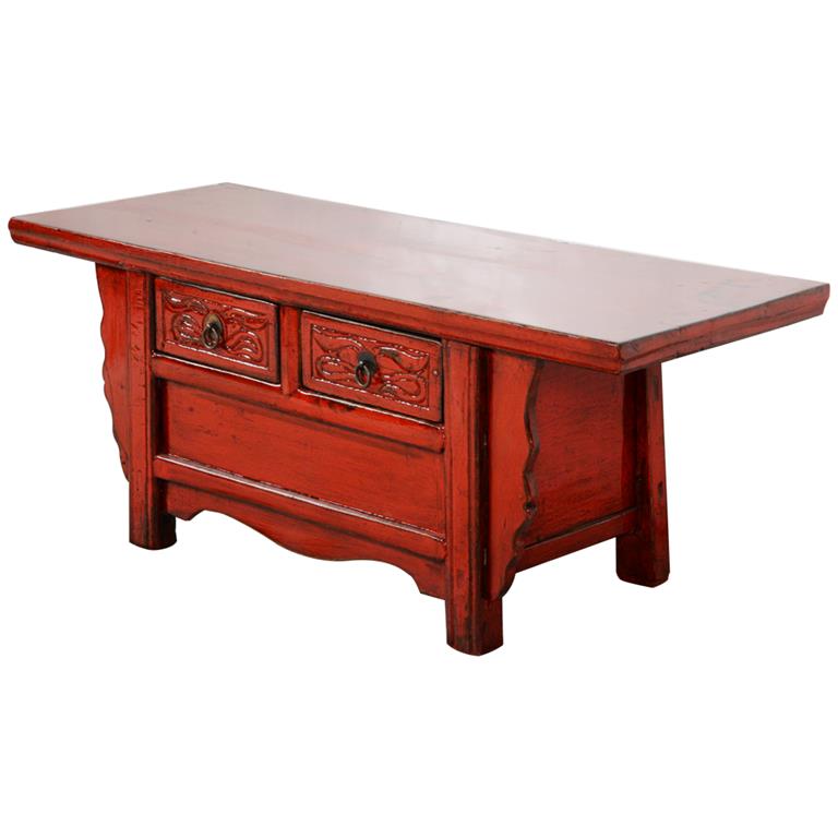 Fine Asianliving Antieke Chinese Kast Rood Glossy B101xD39xH40cm Chinese Meubels Oosterse Kast
