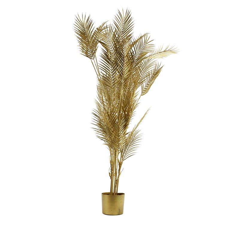 Cozy Ibiza Palm kunstplant metallic licht goud 160 cm