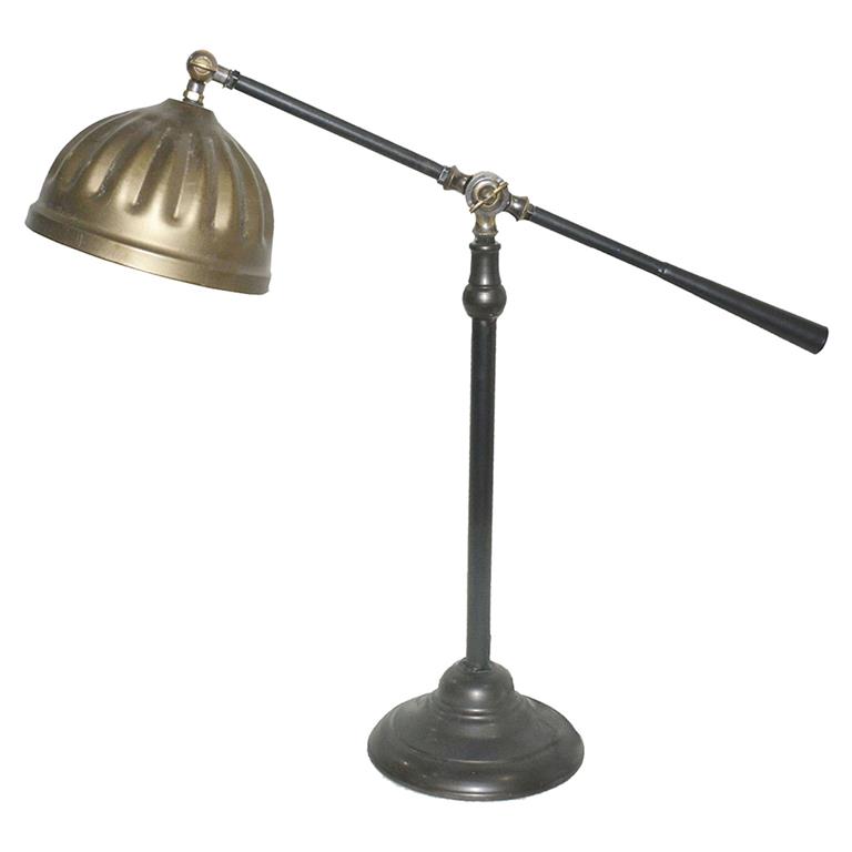 Clayre & Eef Bureaulamp 62x19x62 cm Bruin Ijzer Rond Tafellamp