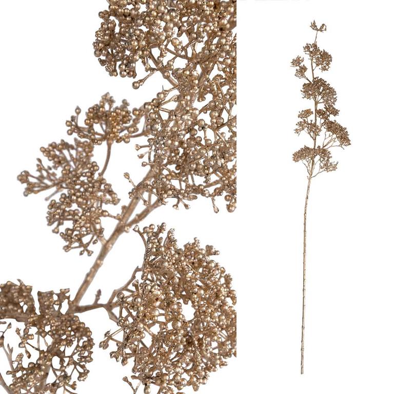 PTMD Leaves Plant Viburnum Kunsttak 44 x 16 x 87 cm Metallic goud