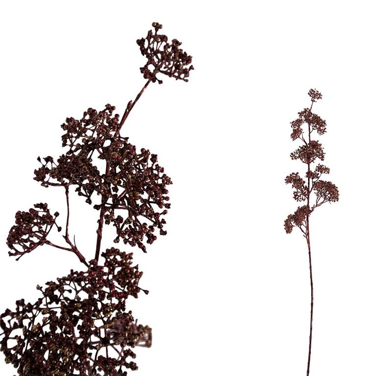 PTMD Leaves Plant Viburnum Kunsttak 44 x 16 x 87 cm Wijnrood