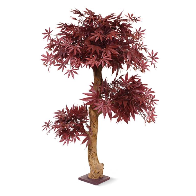 Maxi Fleur kunstplanten Acer Bonsai kunstboom 95cm burgundy