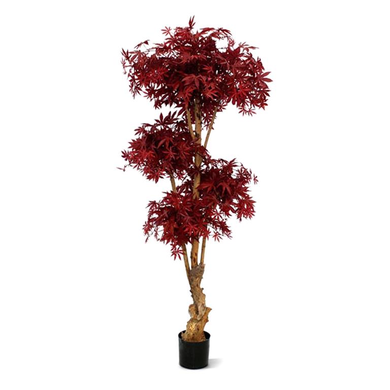 Maxi Fleur kunstplanten Acer Bonsai deluxe kunstboom 170cm burgundy