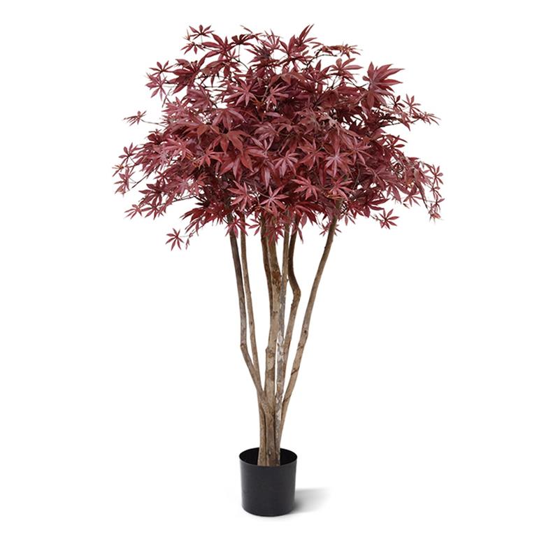 Maxi Fleur kunstplanten Acer deluxe kunstboom op stam 130cm burgundy