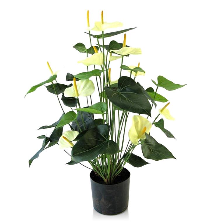 Maxi Fleur kunstplanten Anthurium deluxe kunstplant 80cm creme