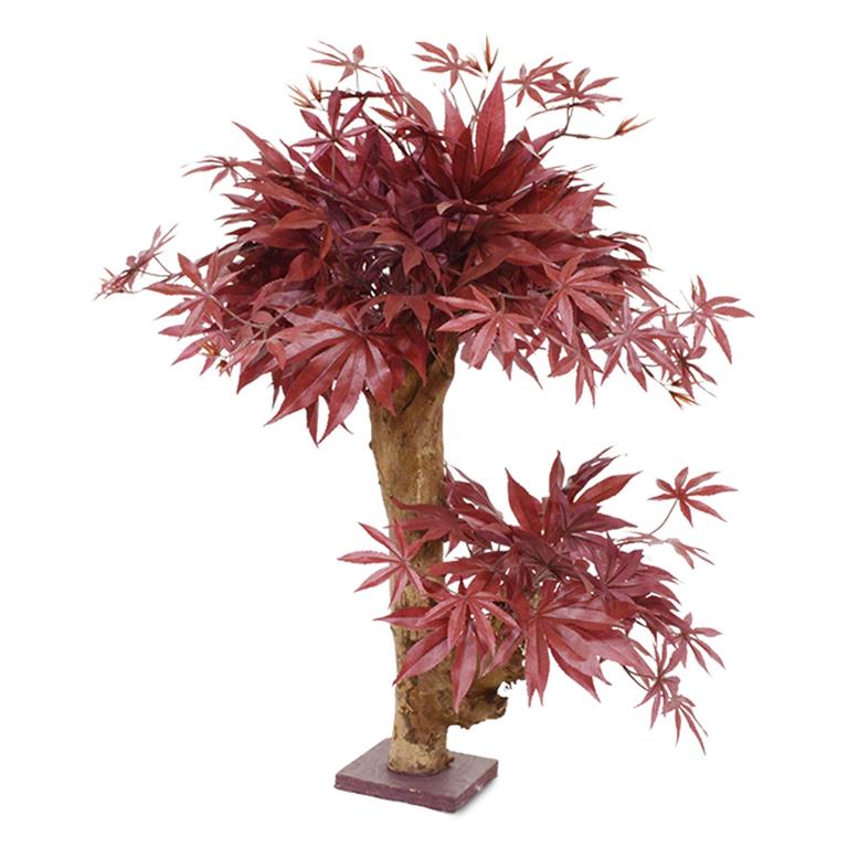 Maxi Fleur kunstplanten Acer Bonsai kunstboom 60cm burgundy