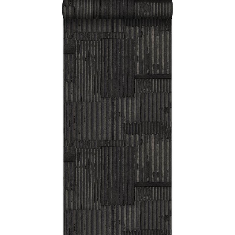 Origin luxury wallcoverings Origin Wallcoverings behang industriële golfplaten 3D zwart 347617