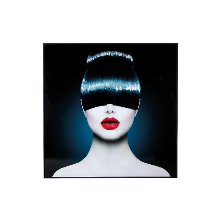 PTMD Melani Glass Art wall picture woman red lips