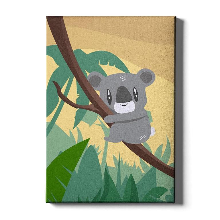 Walljar.com Walljar Schilderij Canvas Klimmende Koala