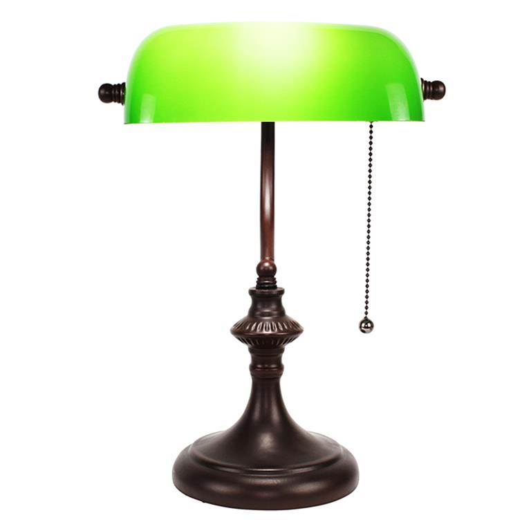 Clayre & Eef Tafellamp 26x23x42 cm Groen Metaal Glas Bureaulamp