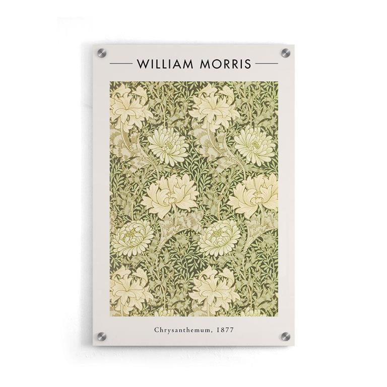 Walljar.com Walljar Schilderij Plexiglas William Morris Chrysanthemum