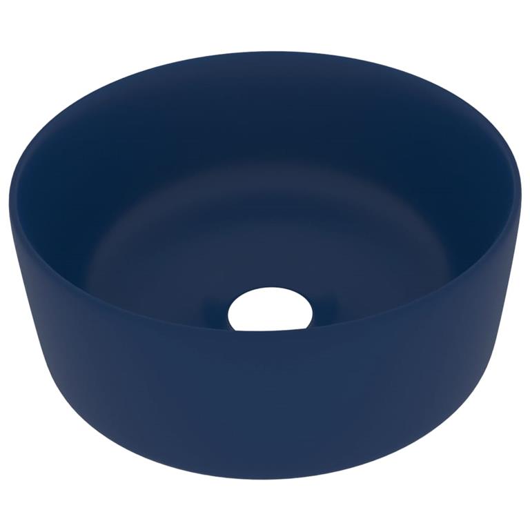 VidaXL Wastafel rond 40x15 cm keramiek mat donkerblauw