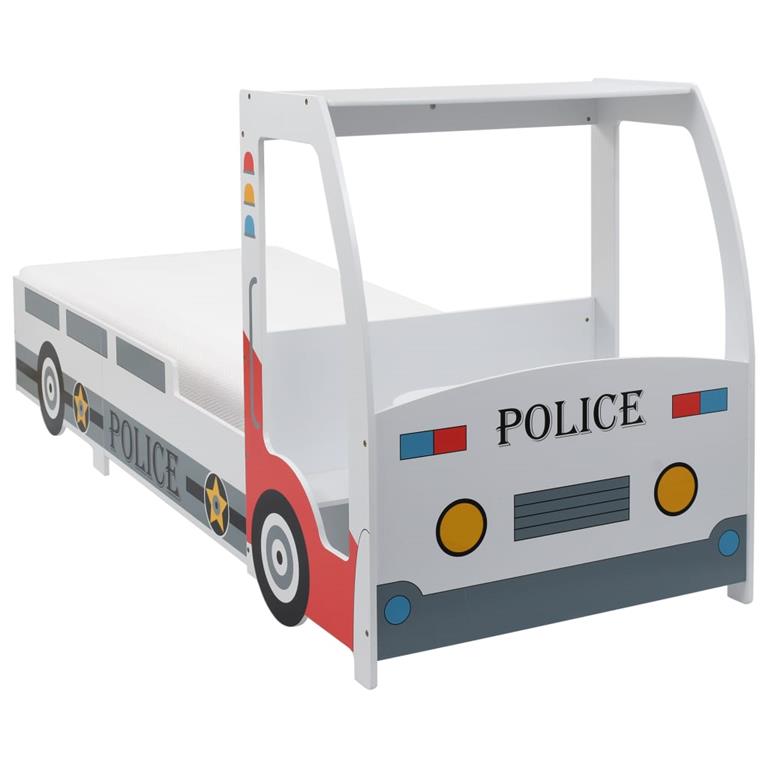 VidaXL Kinderbed politieauto met 7 Zone H3 matras 90x200 cm