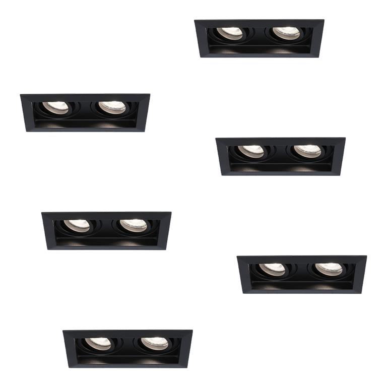 HOFTRONIC 2x Durham LED Inbouwspots Zwart Kantelbaar