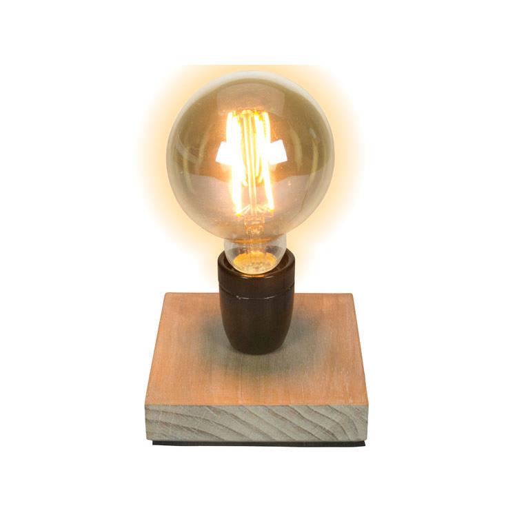 Gusta Lamp vintage hout 13x13x22cm