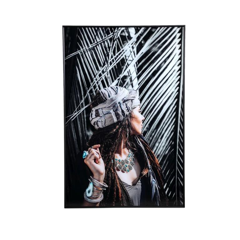 PTMD Melani Wandpaneel 80 x 3 x 120 cm Glas Zwart