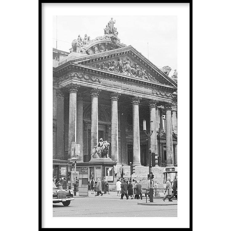 Walljar.com Walljar Poster met lijst Brussels Stock Exchange '66
