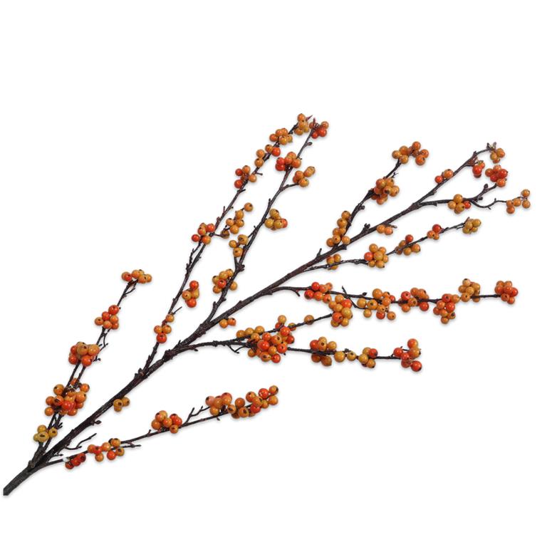 Silk-ka Kunstbloem Bessentak Geel-Oranje 122 cm