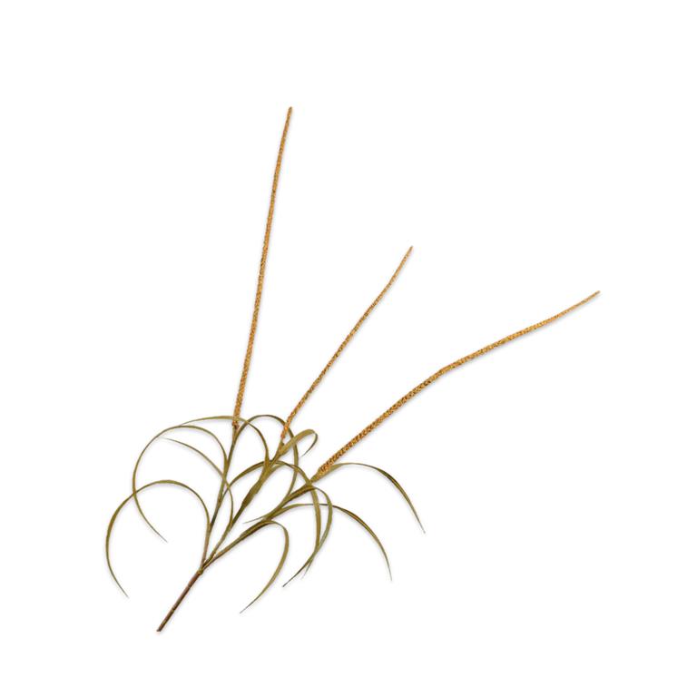 Silk-ka Kunstbloem-Zijde Gras Tak Geel 135 cm