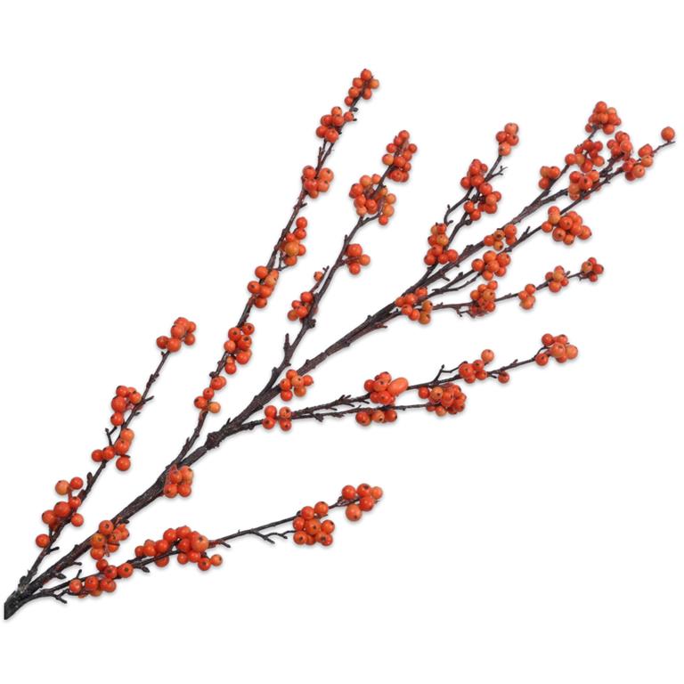 Silk-ka Kunstbloem Bessentak Rood-Oranje 122 cm