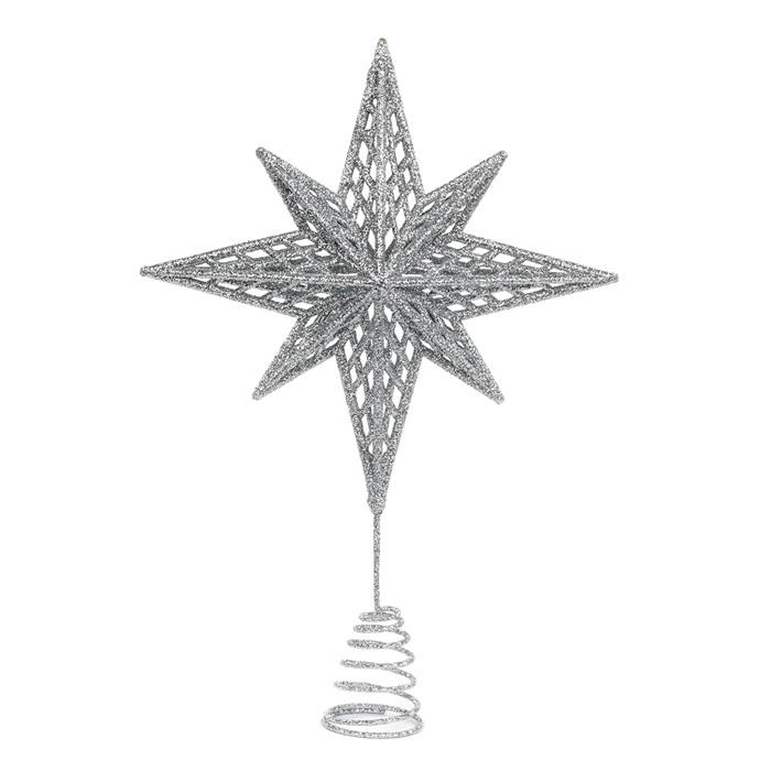 Goodwill Kerstboompiek-Piek-Ster Zilver 30.5 cm