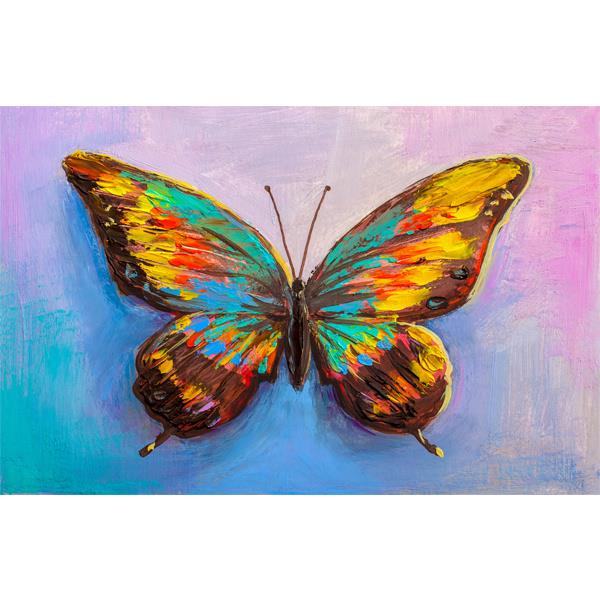 Sweet Living Canvas Schilderij Kleurige Vlinder B60 x L40 cm