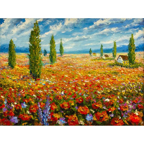 Sweet Living Canvas Schilderij Bloemen Landschap B150 x L100 cm