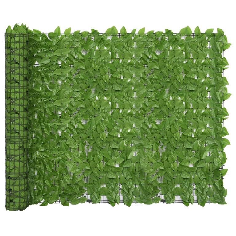 vidaXL Balkonscherm met groene bladeren 600x150 cm