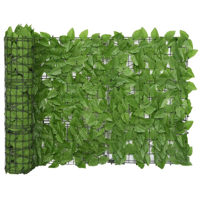 VidaXL Balkonscherm met groene bladeren 400x75 cm